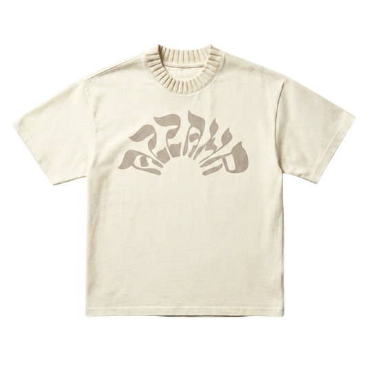 Ribbed Neck Tee [Cream]