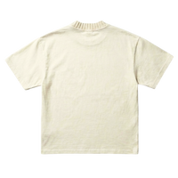 Ribbed Neck Tee [Cream]