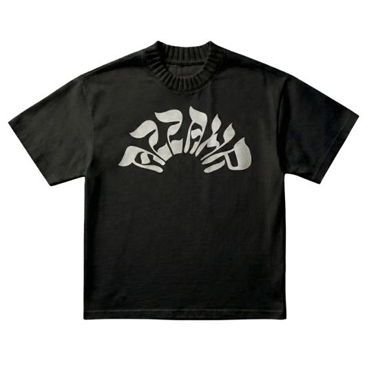 Ribbed Neck Tee [Black]