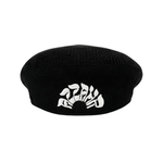 Puff Embroidered Flat Cap [Black]