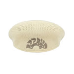 Puff Embroidered Flat Cap [Cream]
