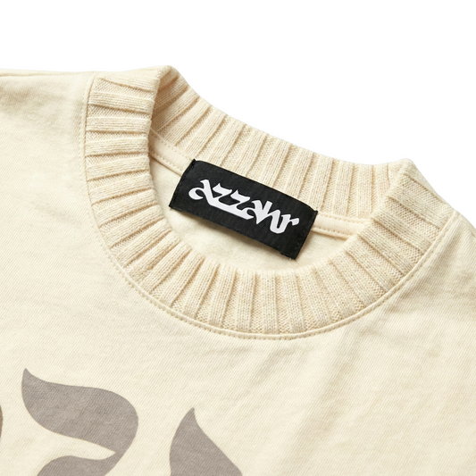 Ribbed Neck Tee [Cream]