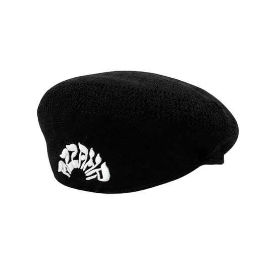 Puff Embroidered Flat Cap [Black]