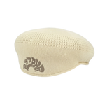 Puff Embroidered Flat Cap [Cream]