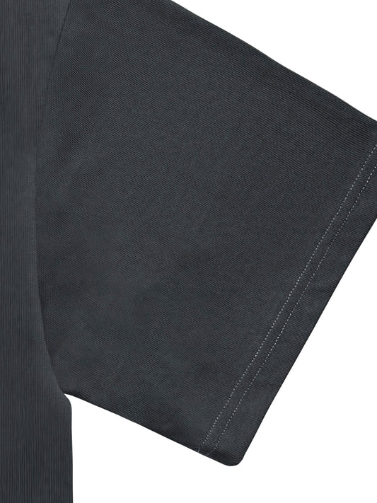 Ribbed Neck Tee [Black]