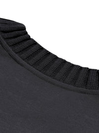 Ribbed Neck Tee [Black]